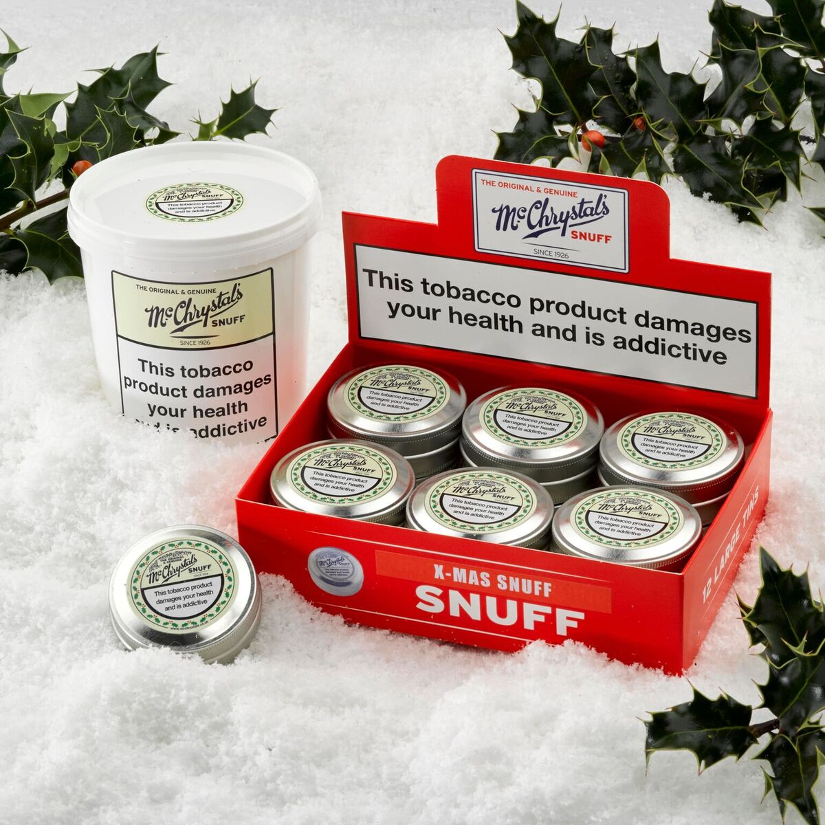 McChrystal's Snuff Festive Christmas Packaging
